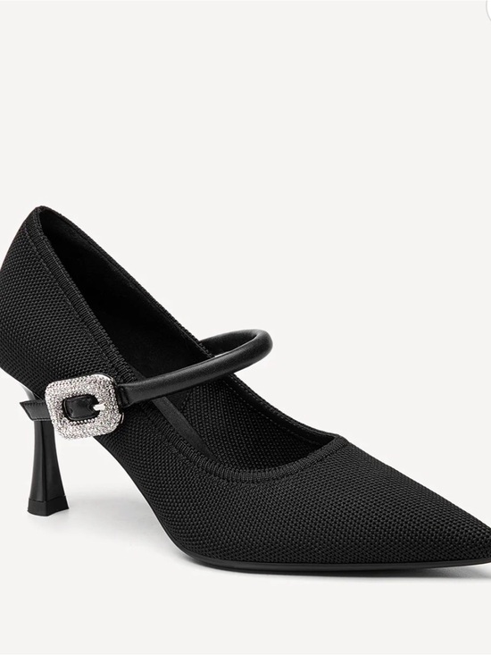Cosy Island Shoes - EternalPace Shimmer Buckle Pointed Toe Heeled Pump - Black- NEW Never Worn
